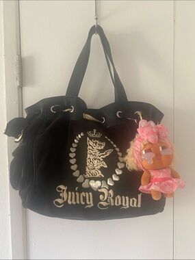 Y2K vintage Daydreamer Juicy  Couture Black Suede bag 👜 w/free crybaby charm 💗